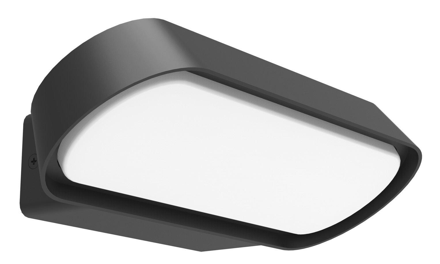 WALL S/M 7W RECT Dark Grey 3K IP65 Opal Diff Rounded 180 Lm