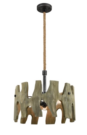 PENDANT ESx3 Weathered Grey Wood RND OD510mm