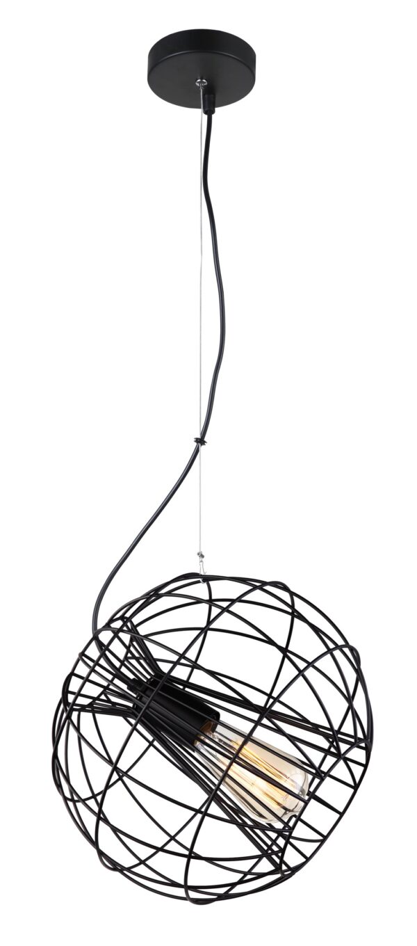 PENDANT ES Matt Blk RND CAGE OD280mm