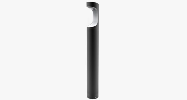 BOLLARD 9W RND Matt Blk w/Wh 3K IP54 H800mm 350 Lm