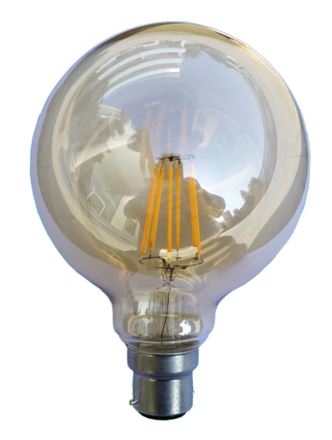 GLOBE LED BC G125 Filament 6W 2200K Amber 425 Lm