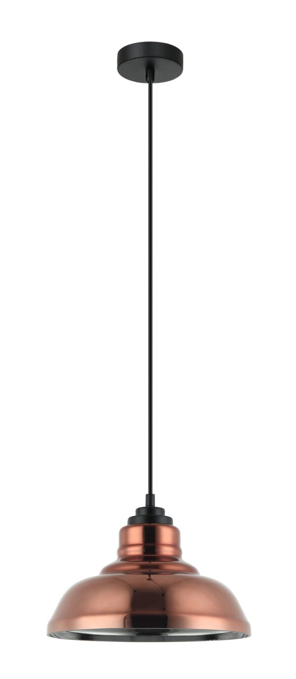 PENDANT ES Copper Coloured Glass Dome OD280mm