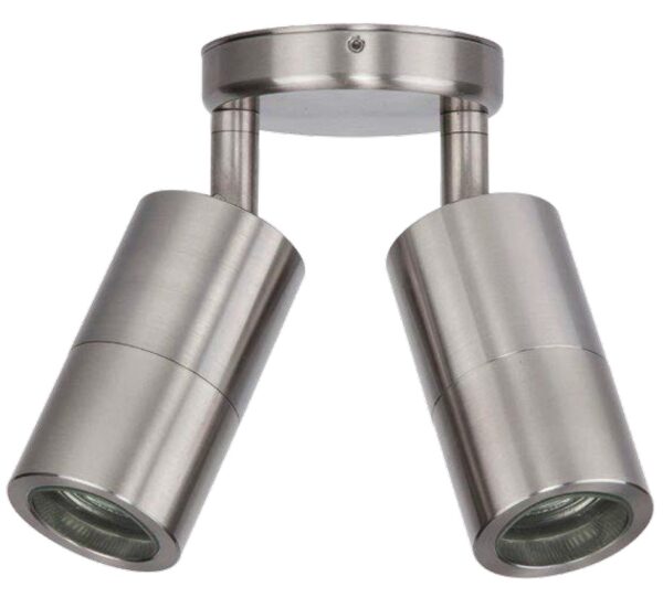 PILLAR D/ADJ GU10 Titanium IP65 RND B/Plate