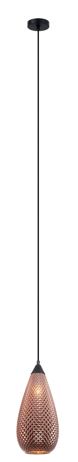 PENDANT ES Copper (Glass) TEAR DROP w/segments OD180mm