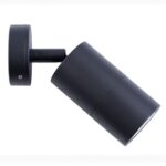 PILLAR S/ADJ 12V MR16 Blk IP65 RND B/Plate