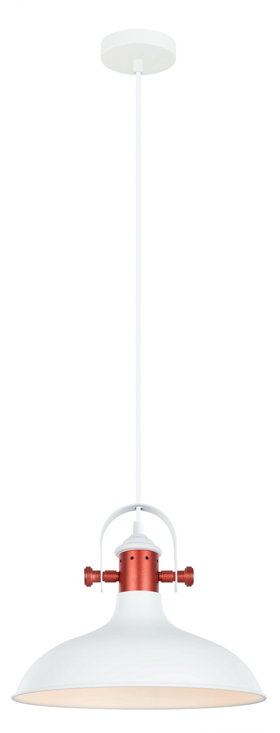 PENDANT ES Matt Wh DOME w/Copper Highlights OD360mm