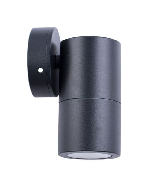 PILLAR FIXED 12V MR16 Blk IP65 RND B/Plate