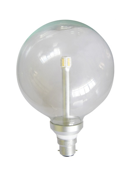 GLOBE LED BC G125 6W 3000K CLR 620 Lm