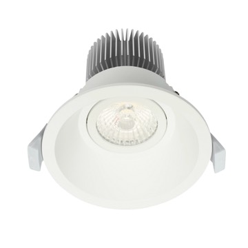 D/L C/TILT 10W RND Matt WH Low Glare Tri IP20 90mm 850 Lm