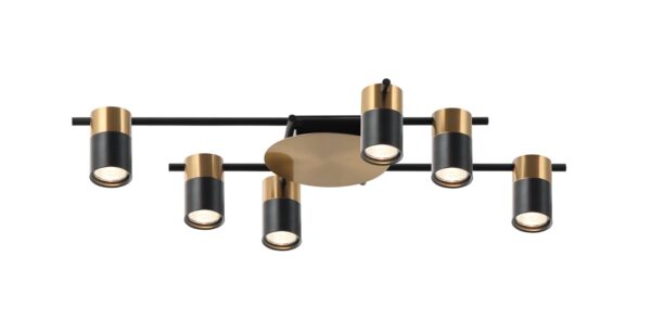 SPOT GU10 X 6 Interior Ceiling BrassBlk OD720mm H120mm Adj