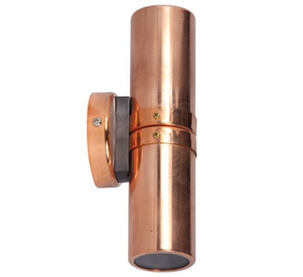 PILLAR Up/Dn GU10 Cop IP54 RND B/Plate A/Glare