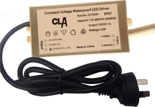 DRIVER 12V DC C/VOLT 12W (1.2W-9.6W) RECT IP67 LED