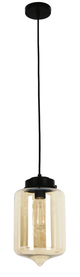 PENDANT ES Amber Glass TIPPED OBLONG OD180mm