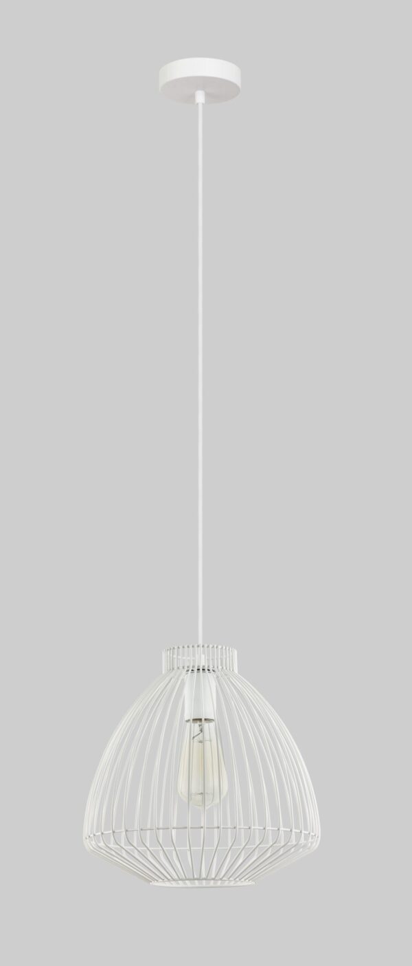 PENDANT ES OD300mm H285mm WH Cone (Concave) Wire Cage