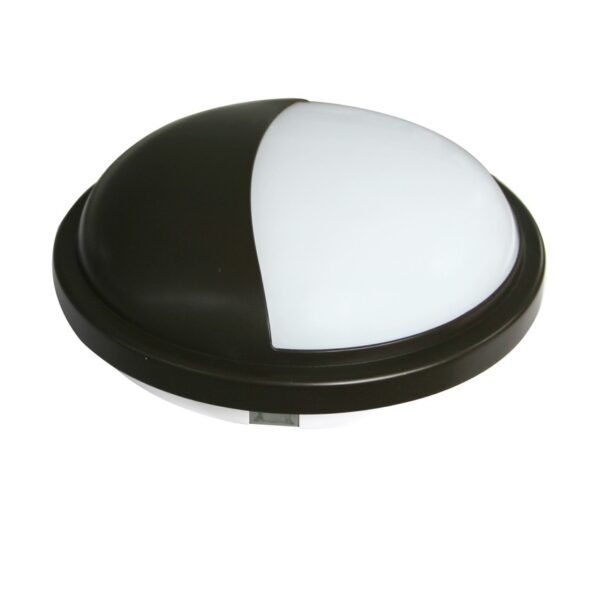 BULKHEAD 20W RND Blk 3K IP65 OD225mm Eyelid 1700 Lm