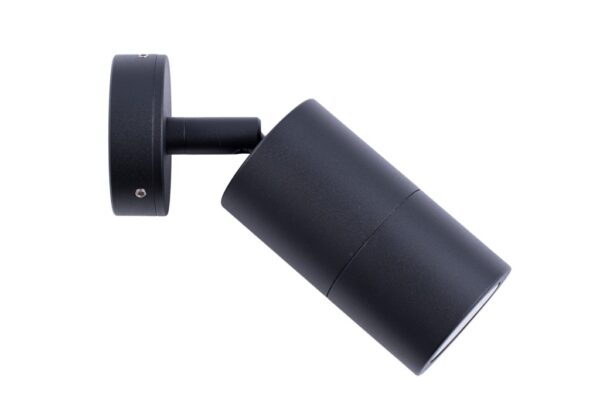 PILLAR S/ADJ GU10 Blk IP65 RND B/Plate