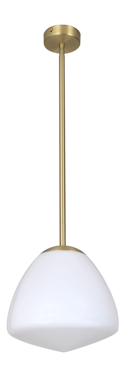 PENDANT ES Antique Brass / Frosted (Matt) Tipped Dome Glass OD220mm