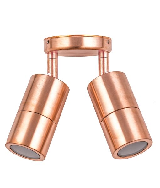 PILLAR D/ADJ 12V MR16 Cop IP65 RND B/Plate