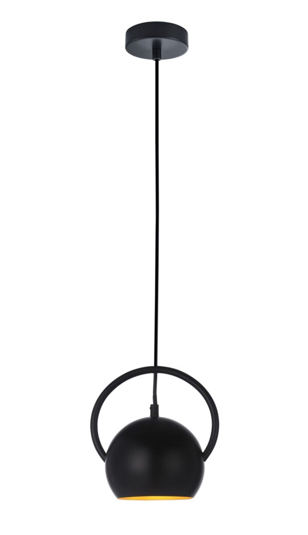 PENDANT ES MATT BLK DOME OD200mm
